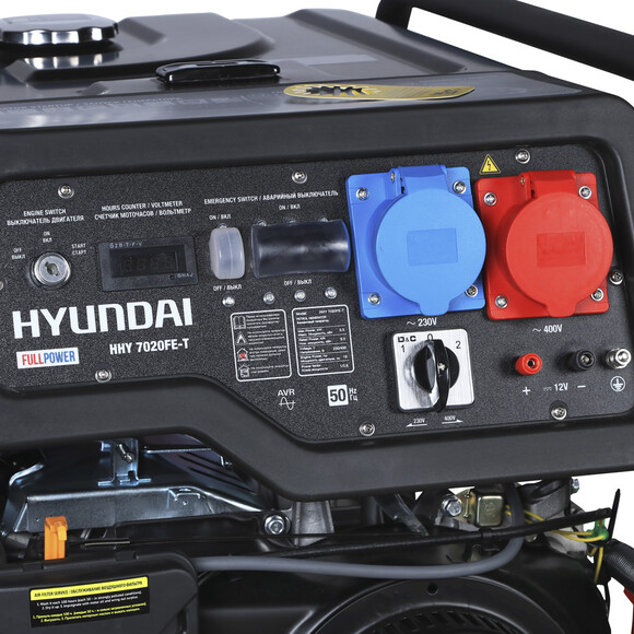 Бензиновий генератор Hyundai HHY 7020FE-T (універсальний 220/380В) фото 5